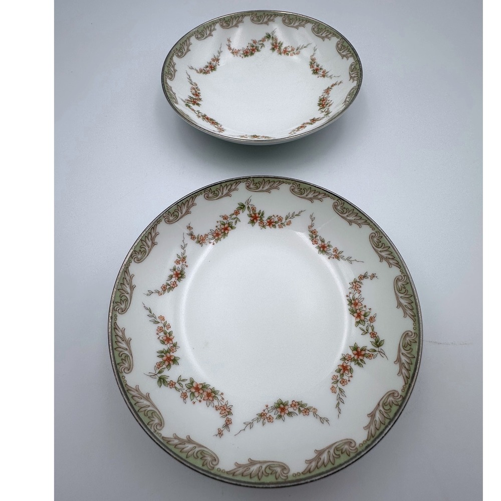 VTG 1950's Noritake China Denise‎ Pattern #5508 Japan Discontinued - Set of 2